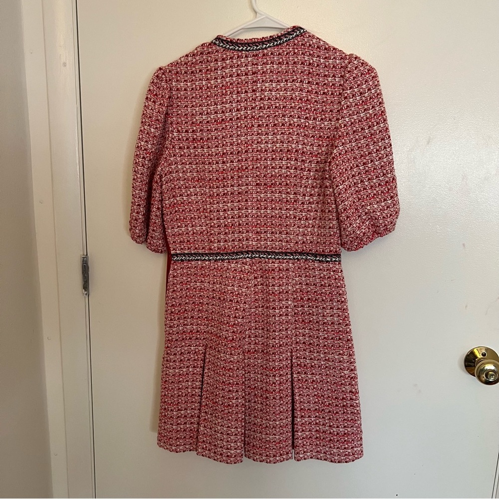 Maje Renetia Pink Tweed Puff-Sleeve Minidress NWT - Picture 6 of 8